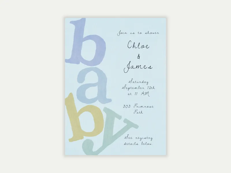 Baby Letter Drop - baby_shower - Invitation