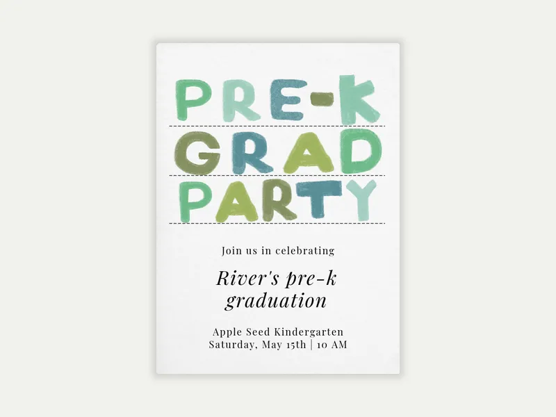 Little Pre-K Grad Invitation free template design