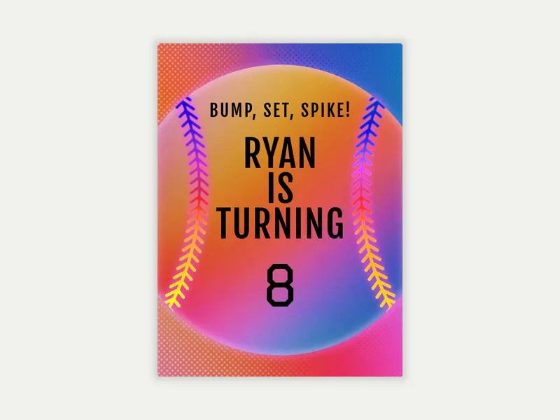 Neon Baseball - kids_and_teens - Invitation