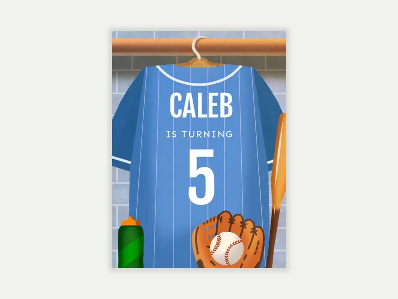 Birthday Baseball Jersey Invitation free template design