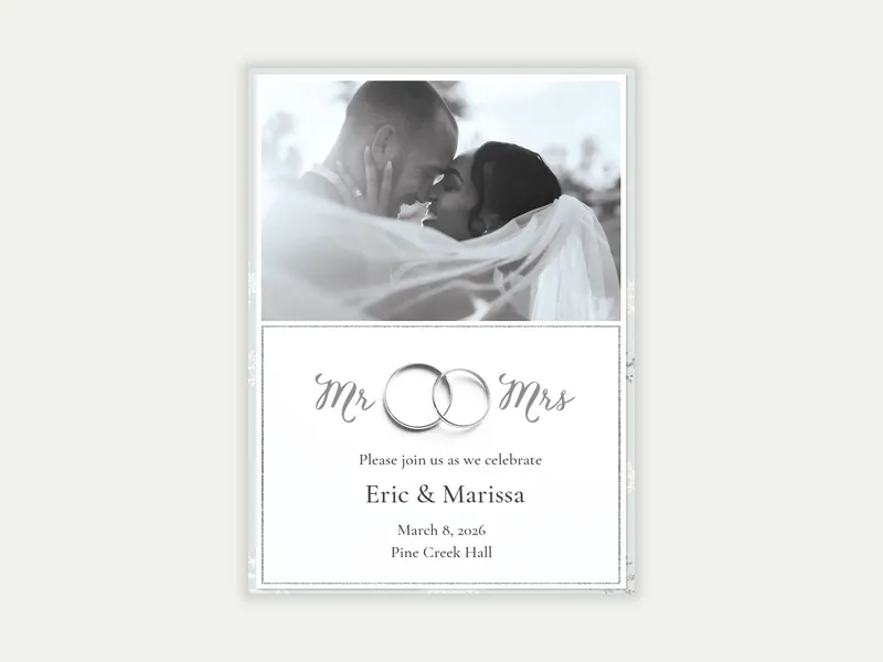 Mr. & Mrs. Winter Wedding Band (Photo) - wedding - Invitation
