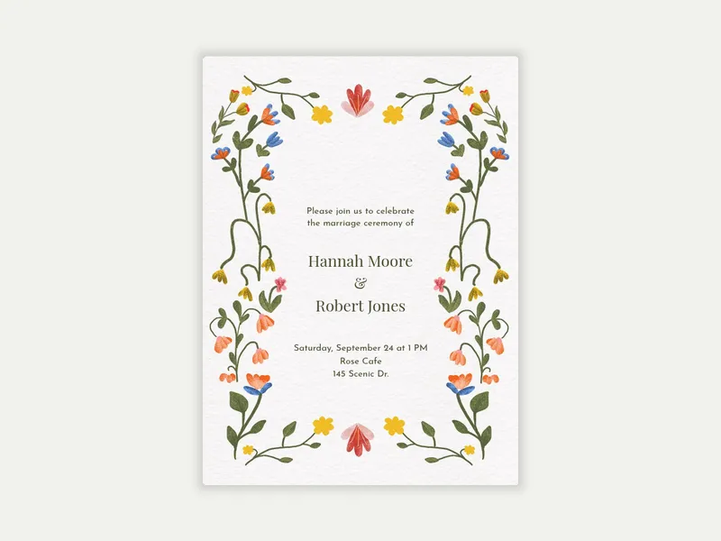 Bright Little Blooms - wedding_day - Invitation