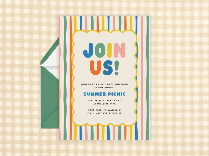 Super Stripey - picnic - Invitation