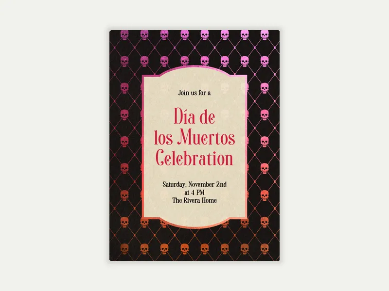 Afterlife Skulls - dia_de_los_muertos - Invitation