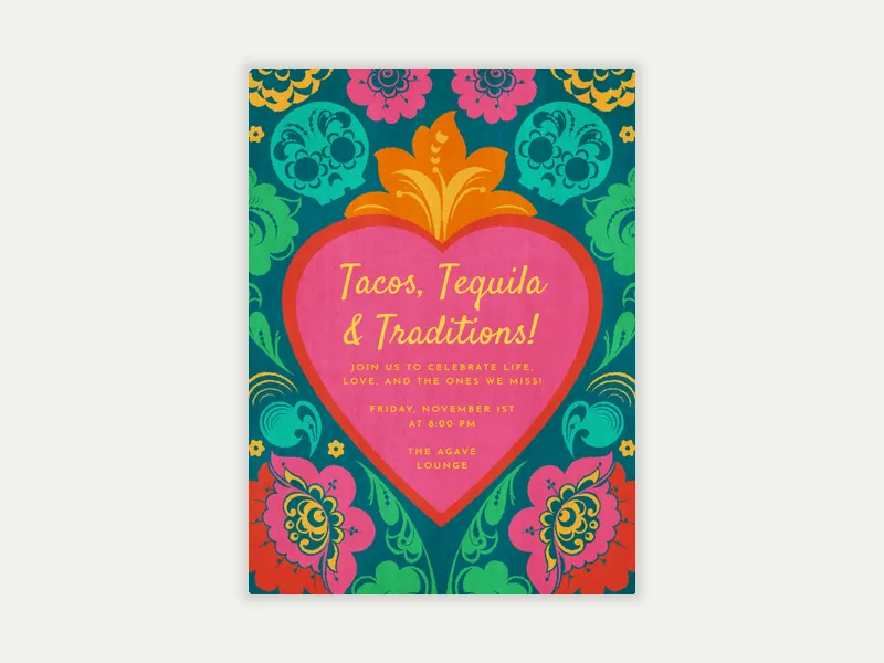 Corazon - dia_de_los_muertos - Invitation