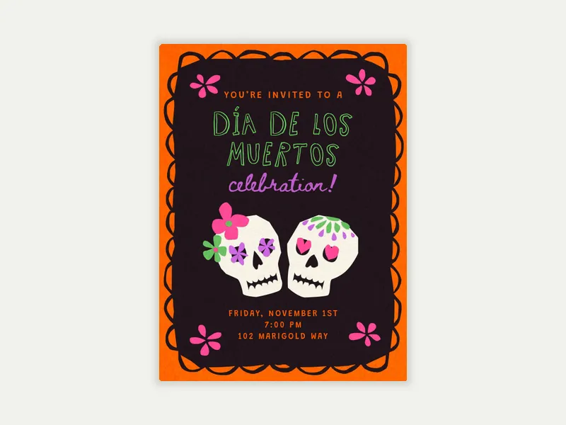Sugar Skulls - dia_de_los_muertos - Invitation
