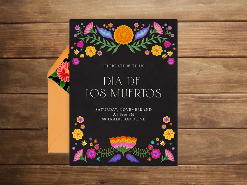 Flor de Muerto - dia_de_los_muertos - Invitation