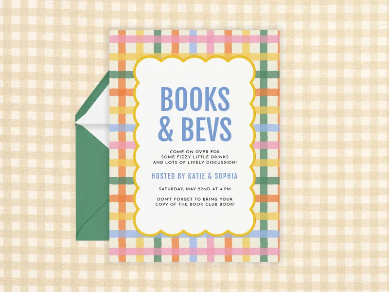 Cheerful Checkers - book_club - Invitation