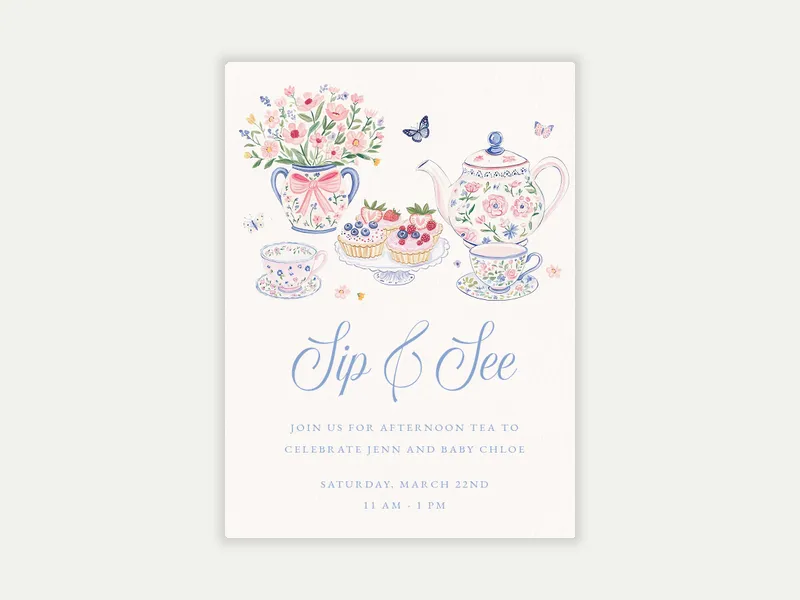 Teacup Stack - sip_and_see - Invitation