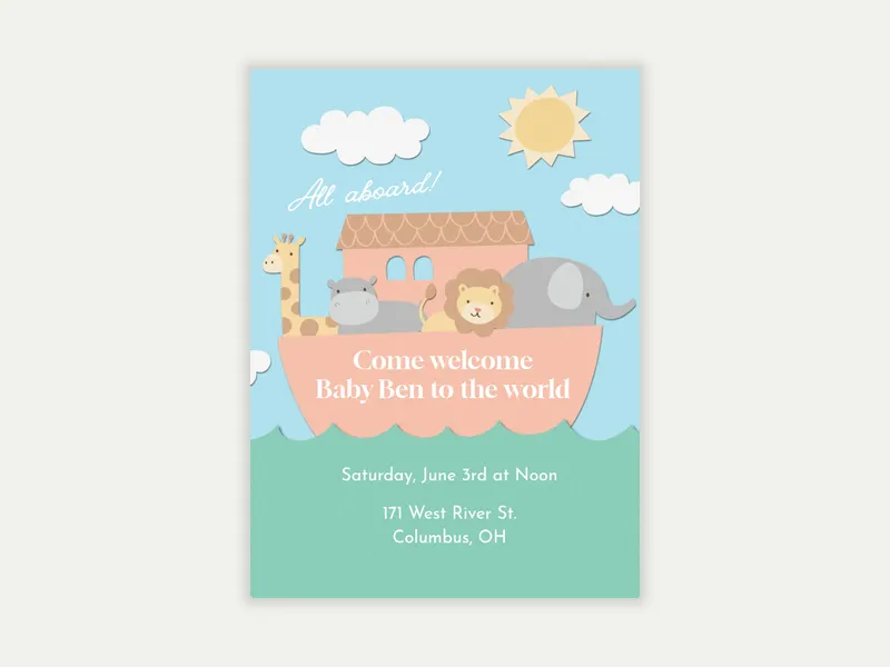 Baby Noah - sip_and_see - Invitation