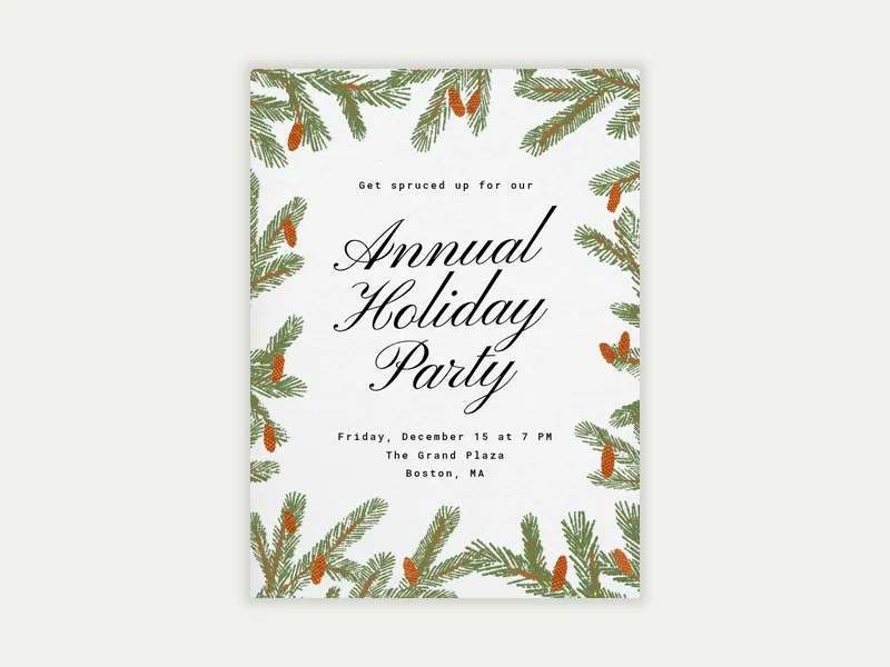 Spruce Branches - office_holiday - Invitation