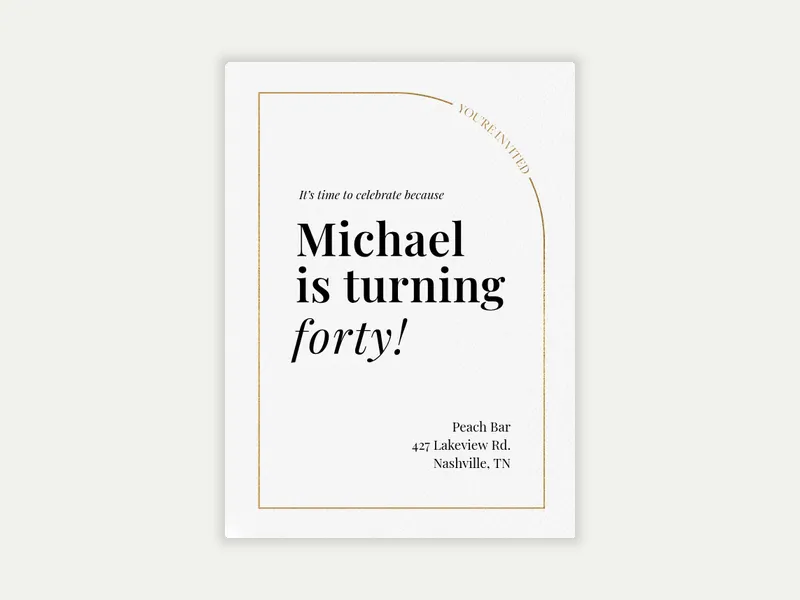 Go for Gold - adults - Invitation