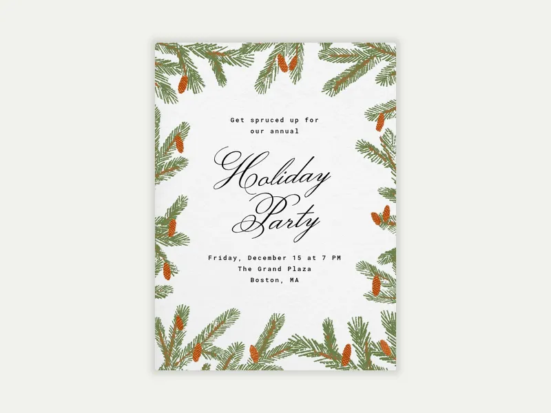Spruce Branches - office_holiday - Invitation