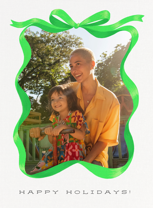 Green Decorative Ribbon (Photo) - christmas_cards - Card