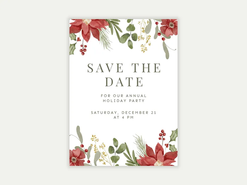Watercolor Mistletoe - Save the Date - featured - Invitation