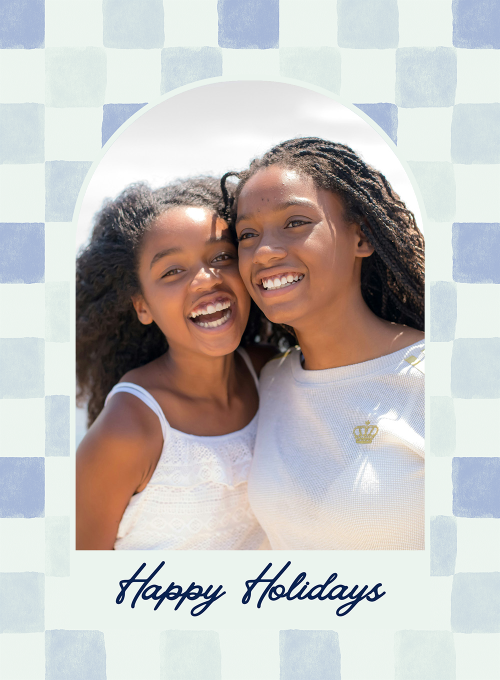 Warm Pastel Checkerboard (Photo) - holiday_cards - Card