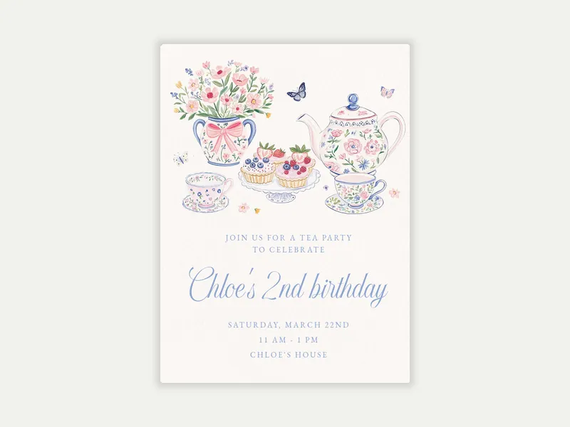 Teacup Stack - 2nd_birthday - Invitation