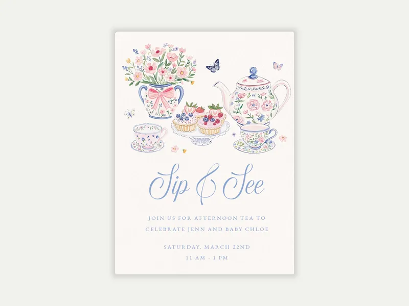 Teacup Stack - sip_and_see - Invitation