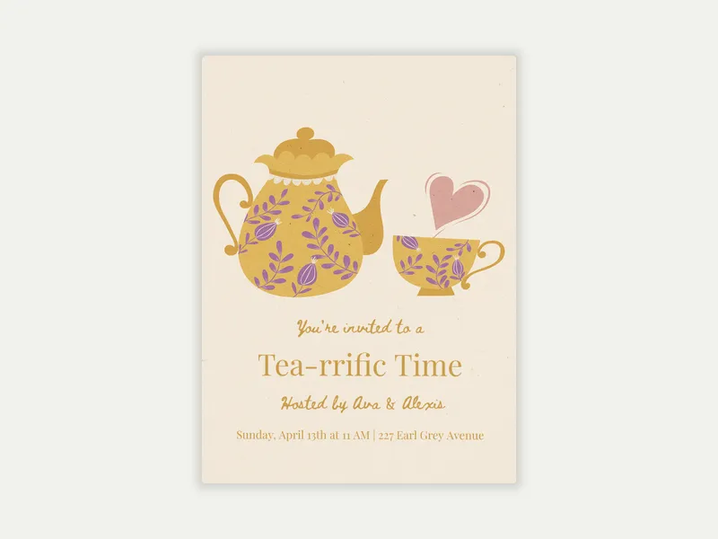 Tea Pot - brunch_lunch - Invitation