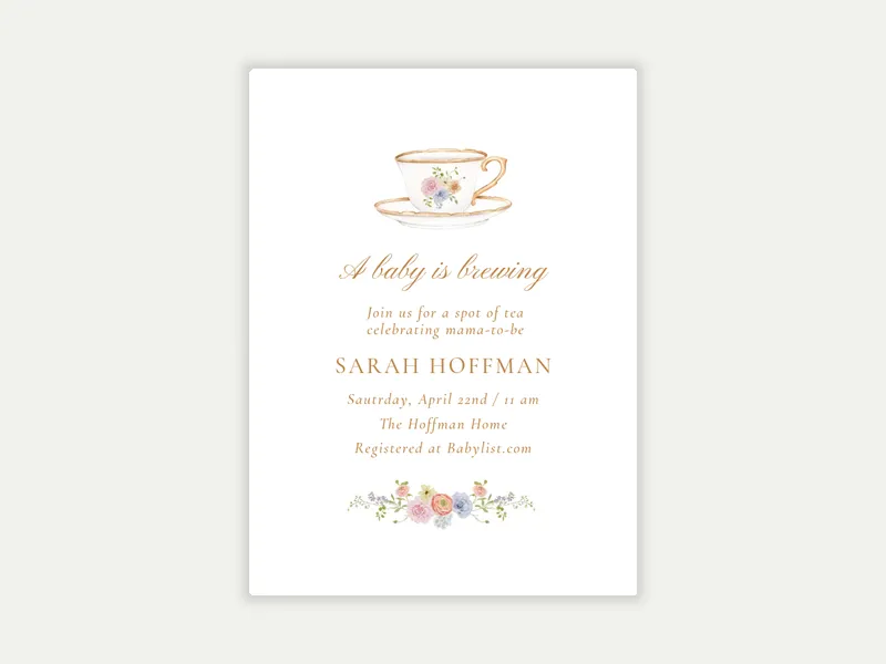 Garden Tea - floral - Invitation