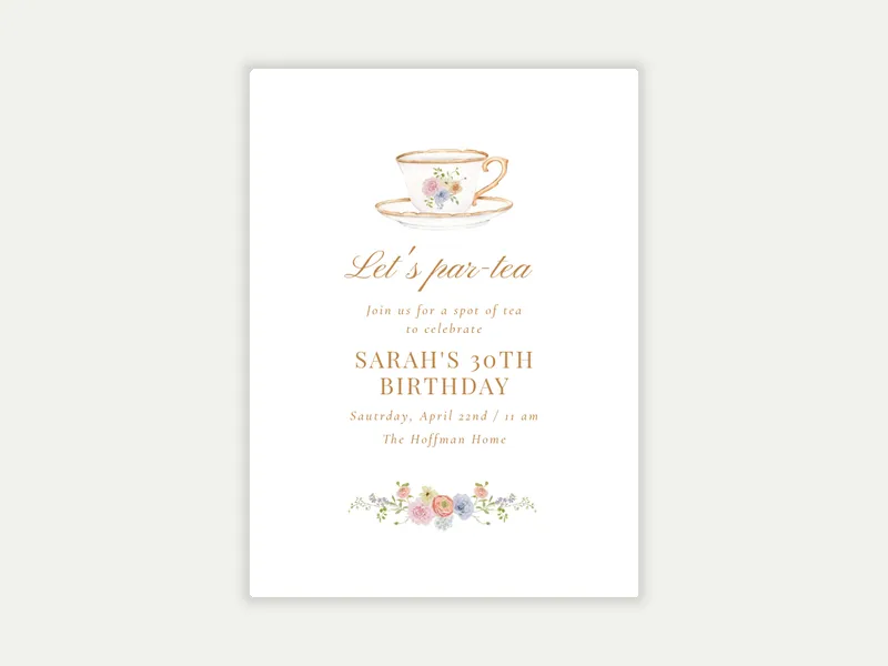 Garden Tea - 30th_birthday - Invitation