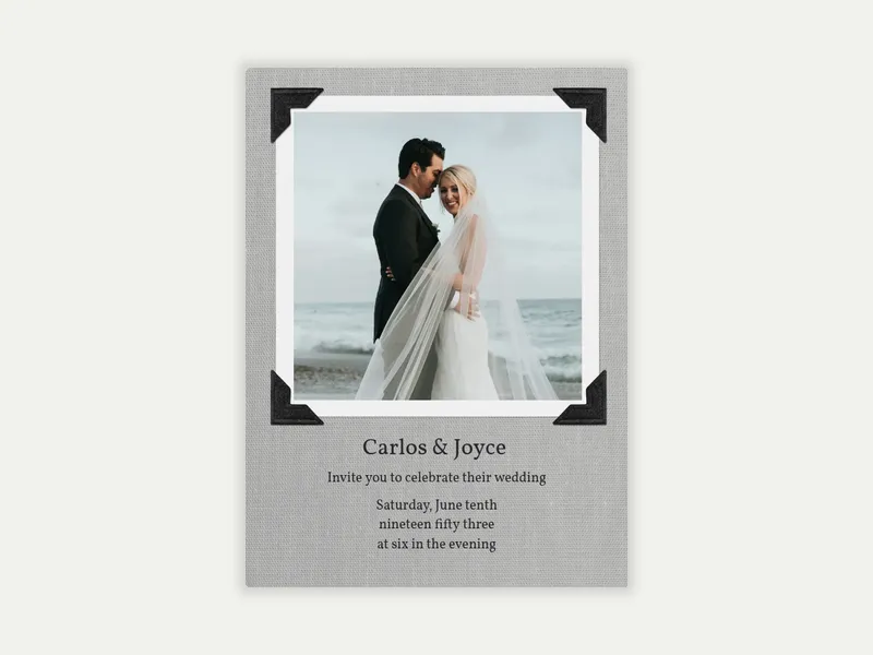 Basic Linen Frame (Photo) - wedding_dyo_uyo - Invitation
