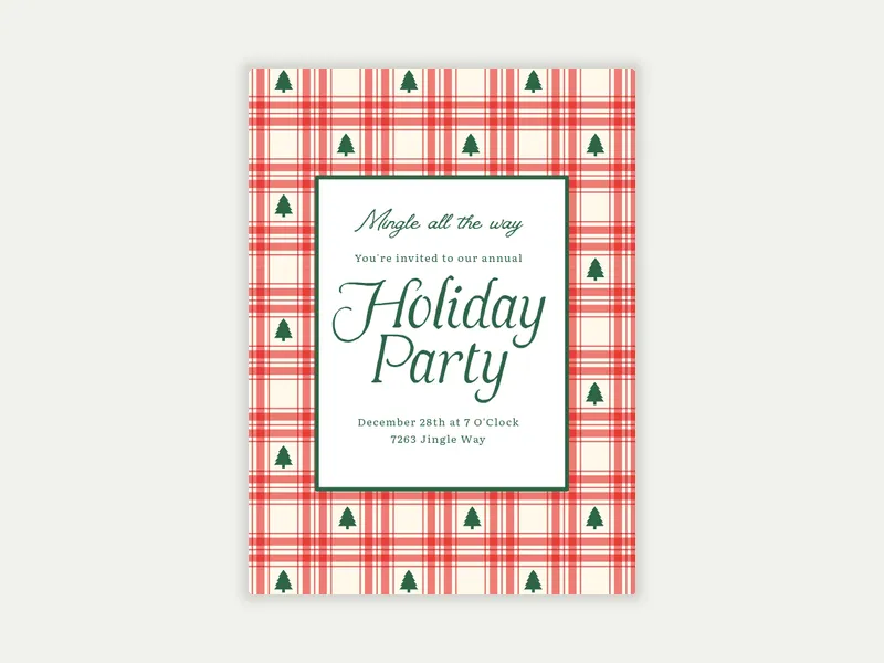Classic Plaid Holiday - office_holiday - Invitation