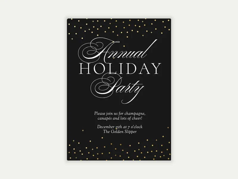 Gold Glitter Confetti - holiday_party - Invitation
