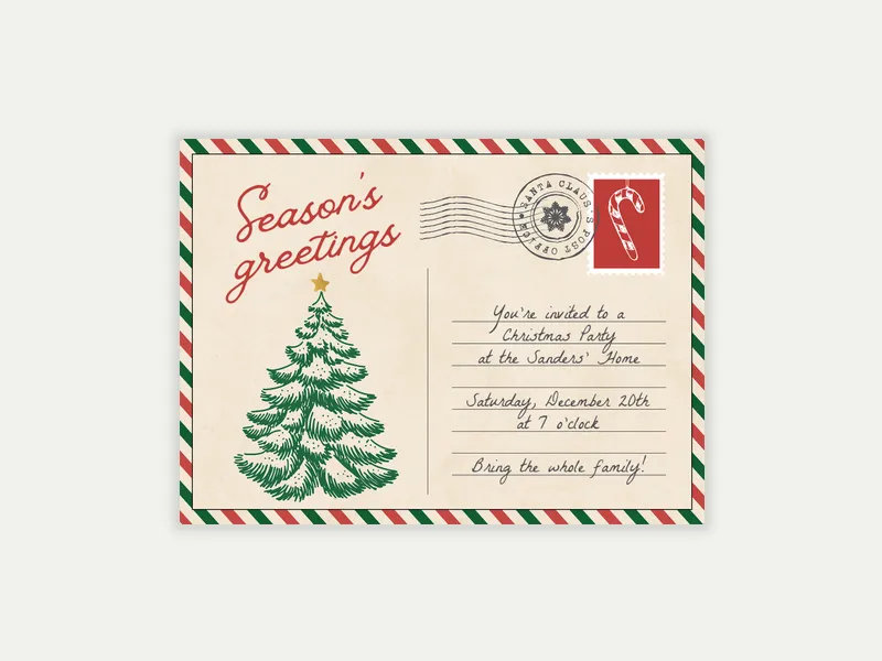 Holiday Postcard - christmas - Invitation