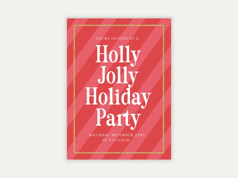 Holly Jolly Stripes - office_holiday - Invitation