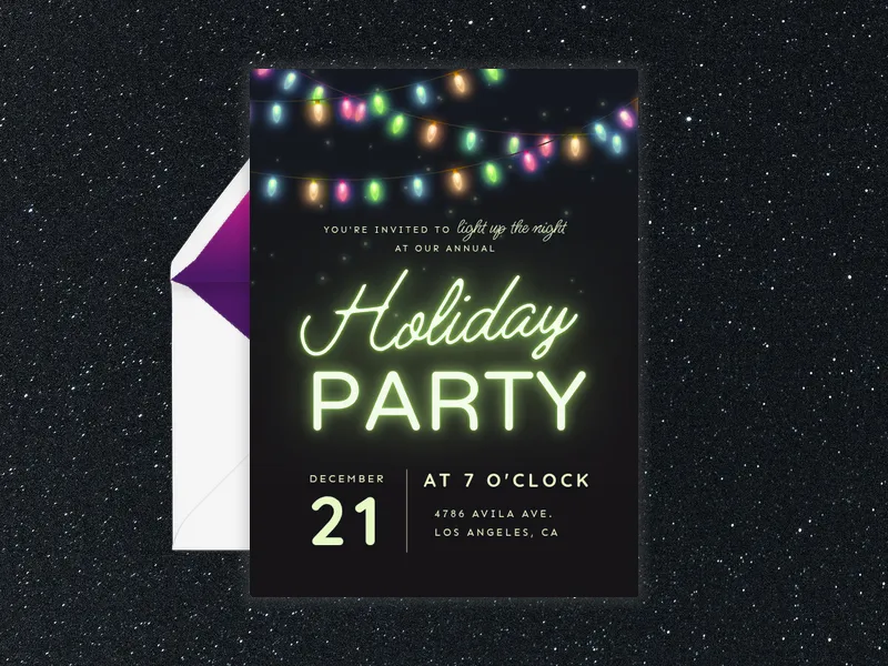 Neon Holiday - holiday_party - Invitation