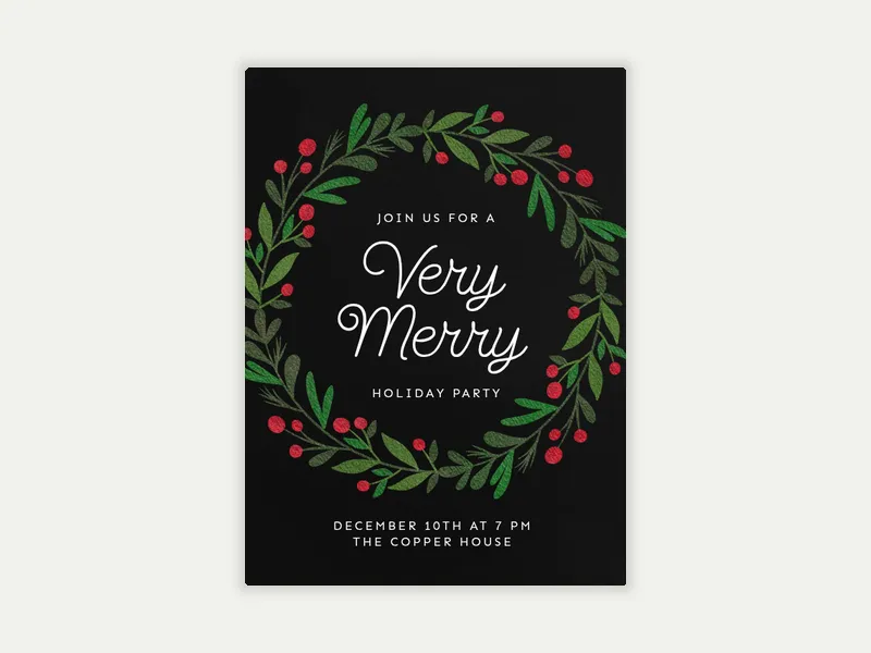 Very Merry Minimalist - office_holiday - Invitation