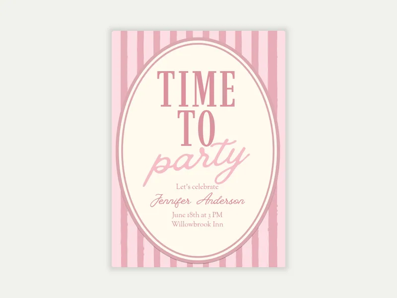 Luxe Stripes - birthday - Invitation