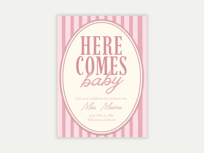 Luxe Stripes Invitation free template design