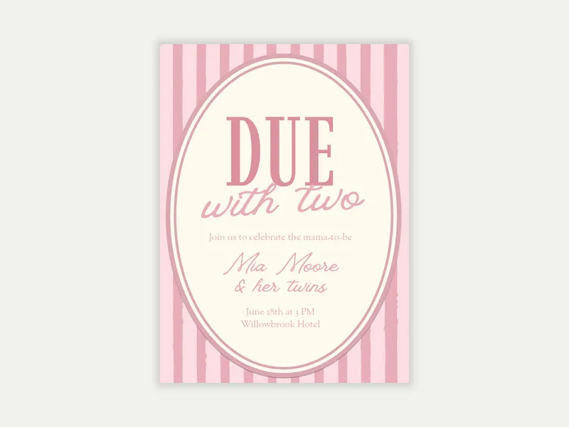 Luxe Stripes - twins_shower - Invitation