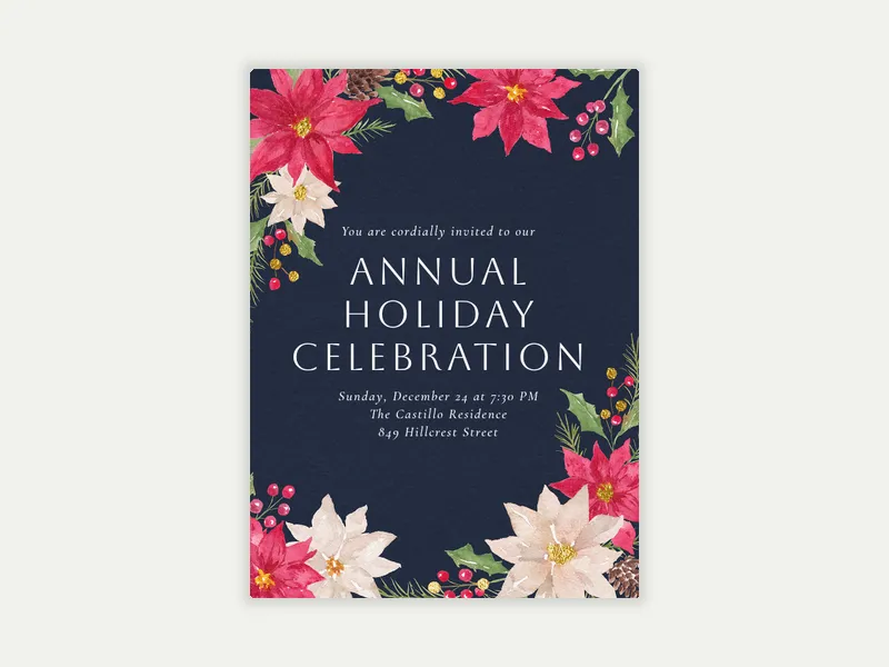 Noche Buena Poinsettias - office_holiday - Invitation