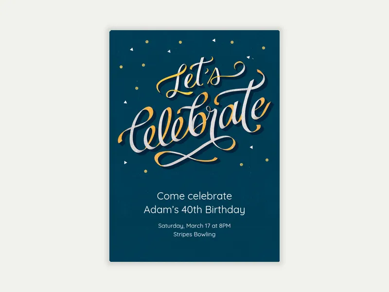 Let's Celebrate - birthday_milestones - Invitation