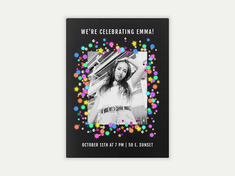 Neon Stars (Photo) - celebration_and_ceremonies - Invitation