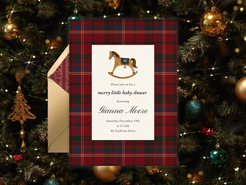 Festive Rocking Horse - featured - Invitation