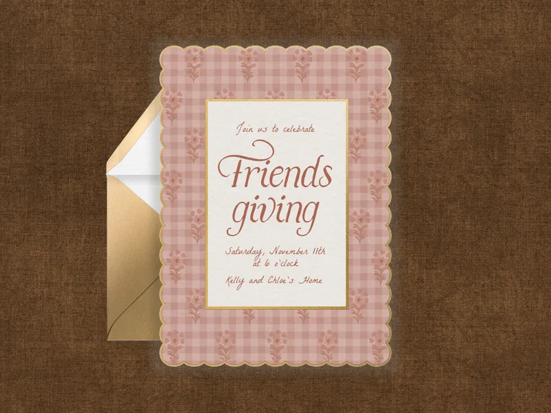 Gingham Blooms - featured - Invitation