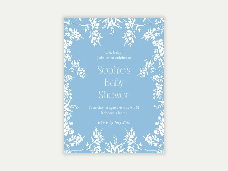 Dusty Blue - baby_shower - Invitation