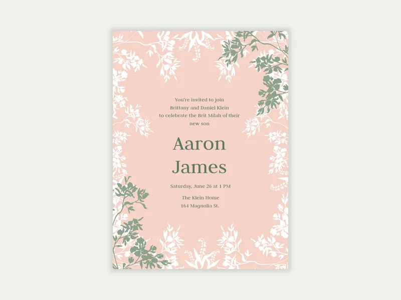 Dusty Blue Invitation free template design