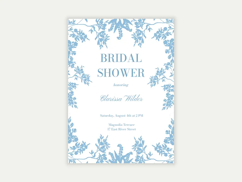 Dusty Blue - bridal_shower - Invitation