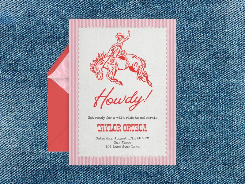 Rodeo Stripes - bachelorette - Invitation