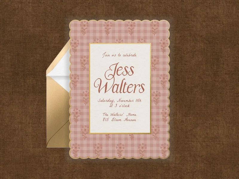 Gingham Blooms - baby_shower - Invitation