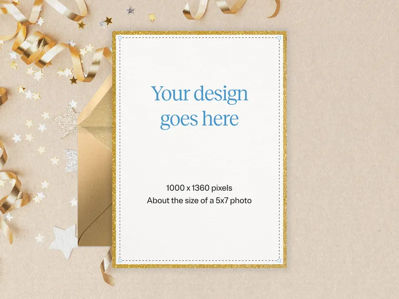 Upload Your Own Design (Golden Sparkle) - new_years - Invitation