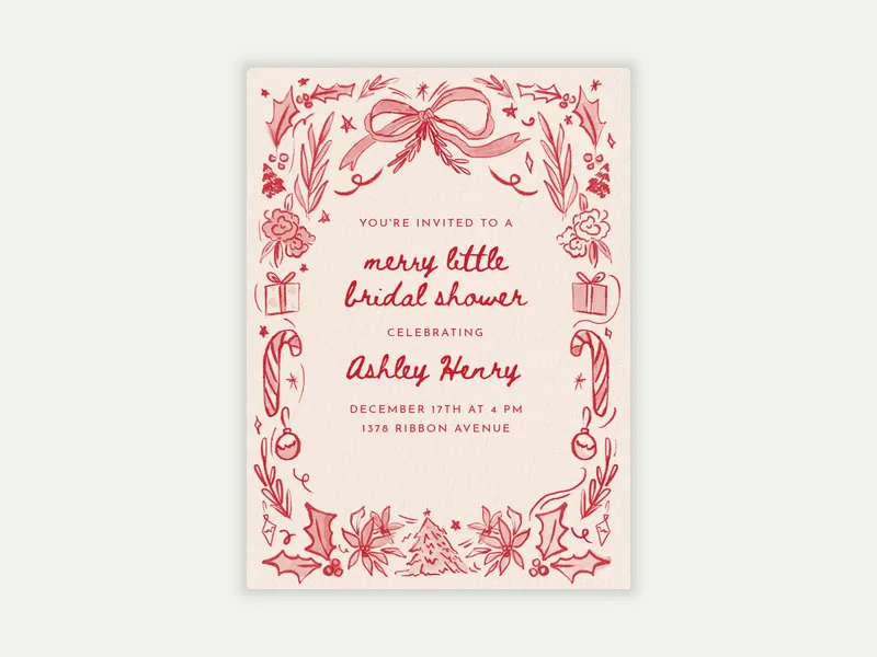 Doodle Wreath - bridal_shower - Invitation