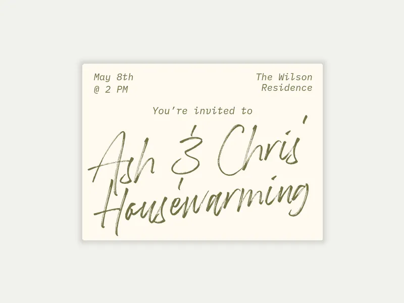 Script Statement - housewarming - Invitation