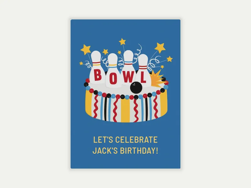 Birthday Cake Bowling - sports - Invitation