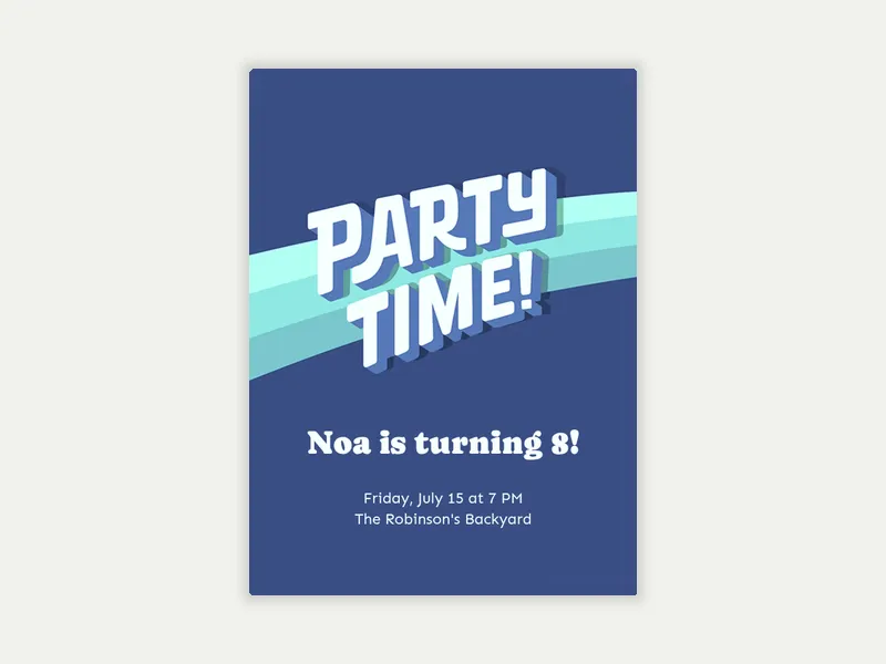 Party Time Rainbow - birthday_forkids - Invitation